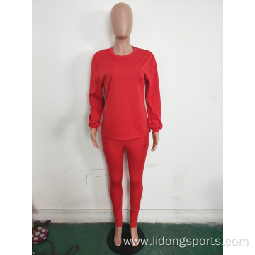 latest design custom wholesale women plain tracksuit set